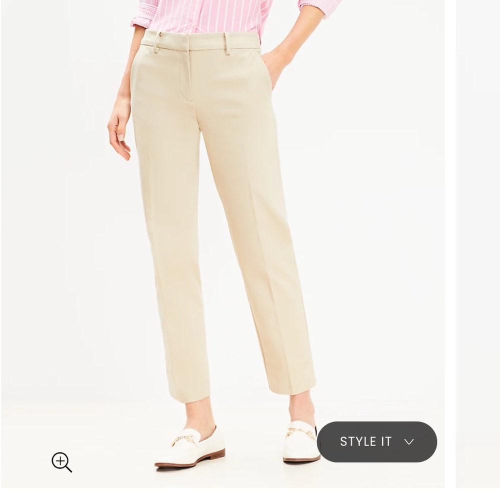 LOFT Riviera Slim Ankle Pant in Soft Wheat